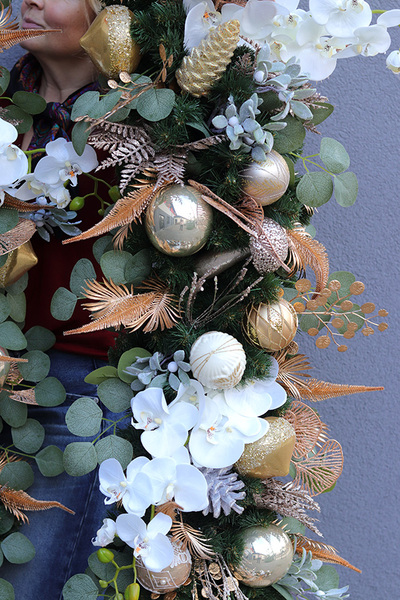 Golden Christmas De Lux, świąteczna girlanda na kominek