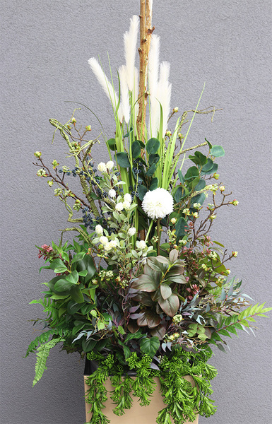 Geriya Beige, zielona kompozycja z trawami, wys.201cm