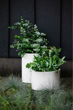 Fiberglass donica walec White 50x40cm