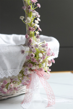 Kaszka Pastella, dekorowany koszyczek wielkanocny z serwetką, wys.30cm