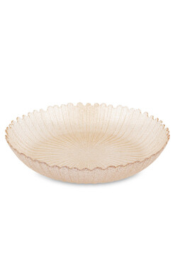 Melania Beige, szklana misa dekoracyjna, wym.6x33x33cm