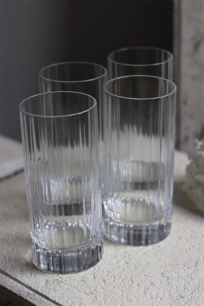 Sakramento, wysoka szklanka ryflowana, kpl.4szt, poj.480ml