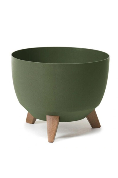 Roma Eco, osłonka doniczka na nóżkach, zielona