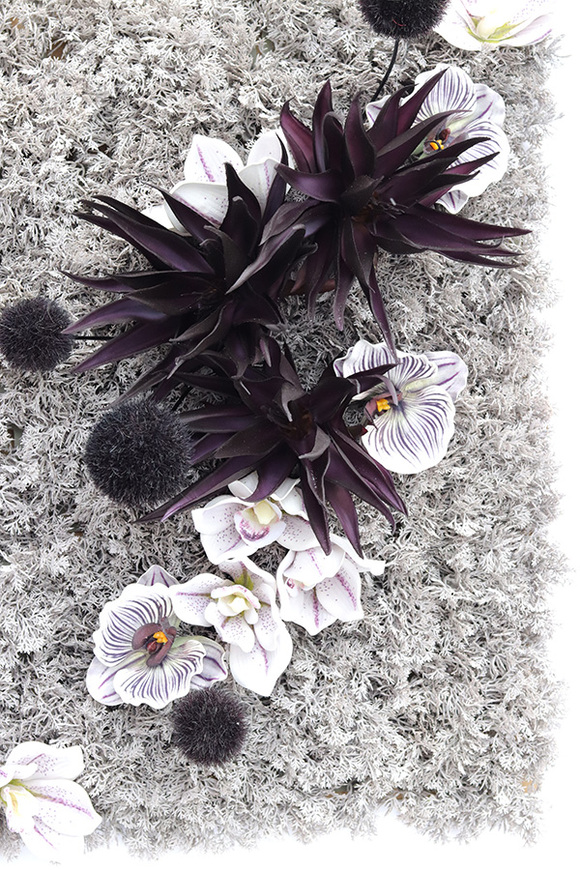 Black Dekor Hotels, czarna jednostronna rama kwiatowa