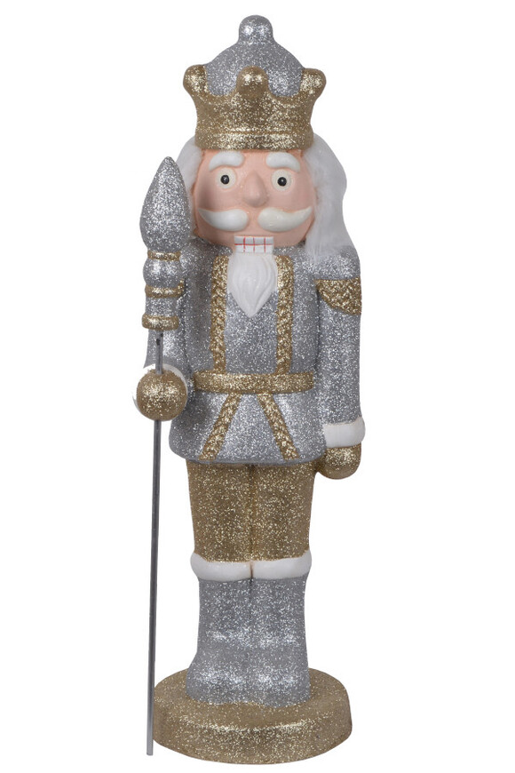 Nutcracker Gold&Silver Christmas II, ceramiczny dziadek do orzechów, wys.50cm