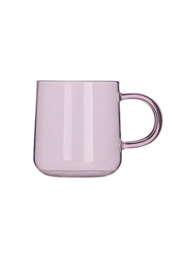Color Line, kubek szklanka z uchem, różowy, kpl.6szt, poj.300ml 
