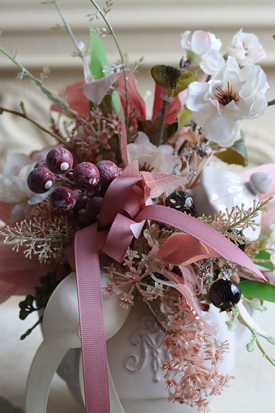 Flower Tea Madame, bukiet kwiatowy z imbrykiem, zestaw prezentowy