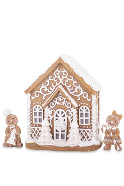 Gingerbread Home A, świąteczny domek z piernika LED, wym.23x19x12cm