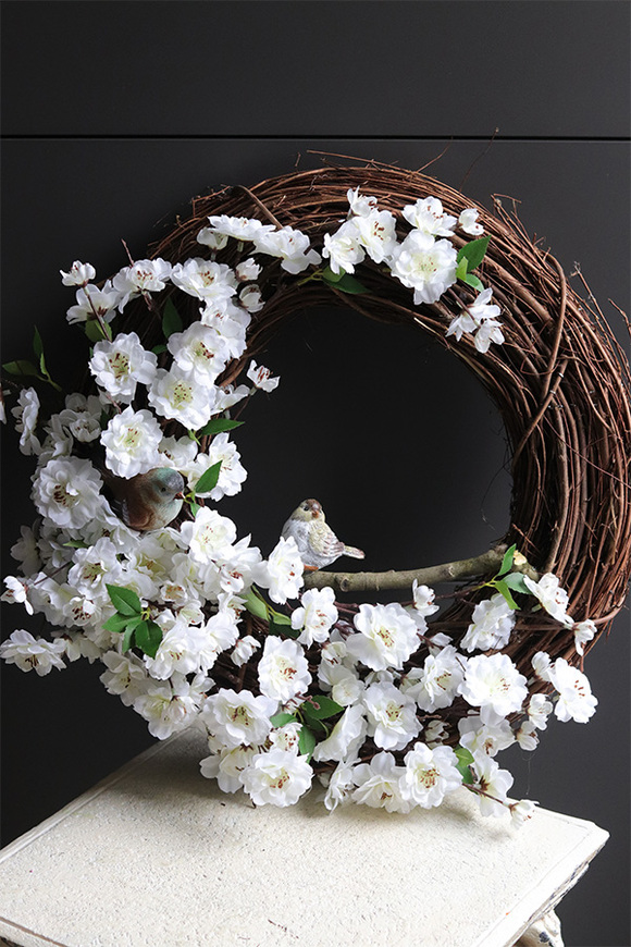 Ptaszek na Jabłoni 3, wiosenny wianek dekoracyjny