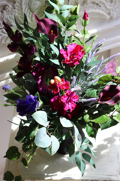 Angelo Purple&Gold 2, bukiet nagrobny we wkładzie