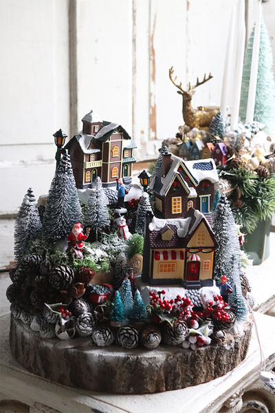 bajeczna dekoracja LED, Scenka Zimowa Premium, wym.30x30cm