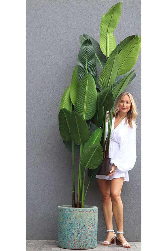 Andaluzja Bananowiec, wysokiej jakości sztuczne drzewo w donicy