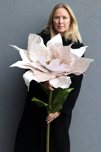 Gwiazda Betlejemska Pudrowa, wielki kwiat sztuczny