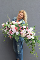 Malediwy Pink, różowa girlanda na stół, dł.140cm 