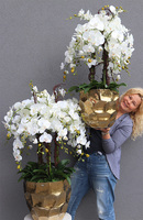 Deluxe Gold, sztuczny storczyk w złotej donicy, wys.93cm  