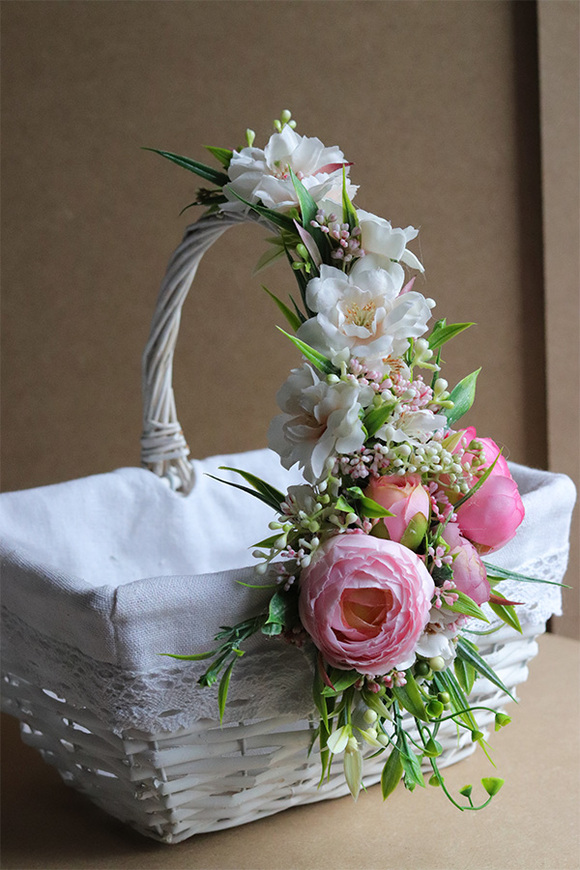 Trulla Pink 2, uroczy koszyczek wielkanocny z serwetką