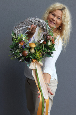 Na Grzybach, jesienny wianek na drzwi, śr.38cm