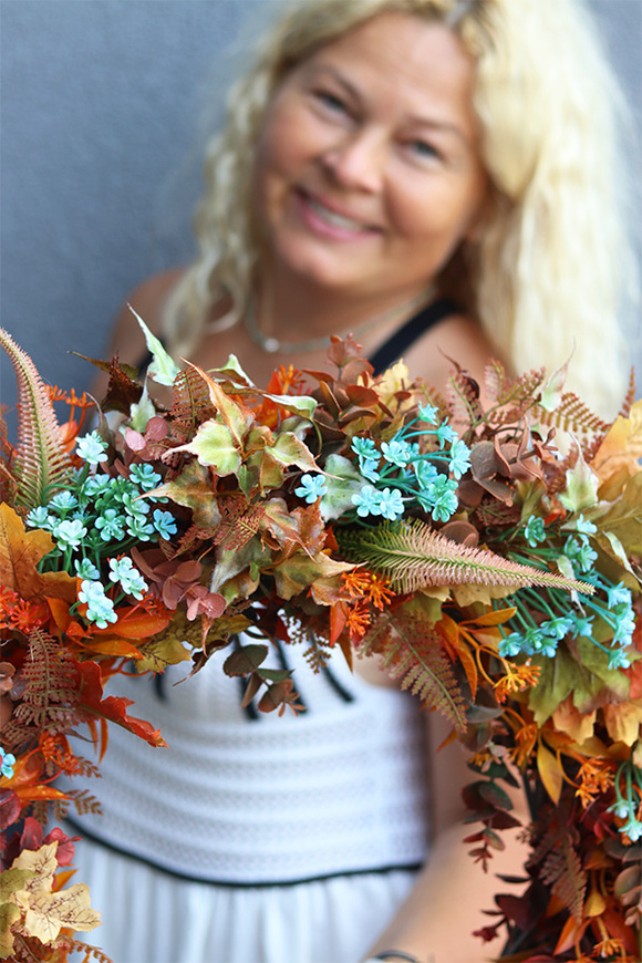 Turkusy Jesienią, jesienny wianek na drzwi