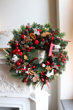 Wigilijna Radość, świąteczny wianek, śr.28cm