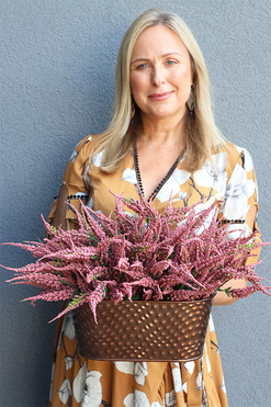 Wrzosowisko Fiolet, kompozycja kwiatowa w donicy, wym.35x52x27cm