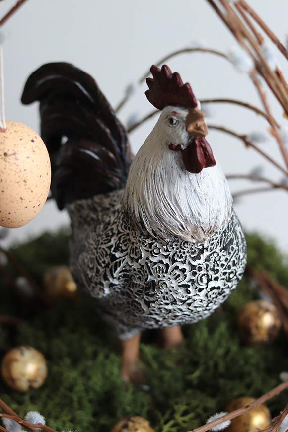 Gniazdo, stroik wielkanocny z kogutem, wys.60cm
