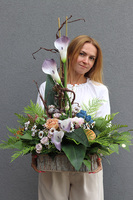 Kerreya, nowoczesna kompozycja nagrobna w skrzynce, wym.93x70cm