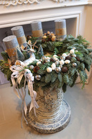 Nature House, adwentowy wianek stroik na żywym spodzie