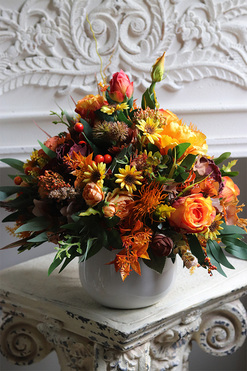 Orange Fall, jesienna kompozycja na stół, wym.35x35cm