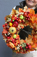 Jesienny Park 3, barwny wianek na drzwi