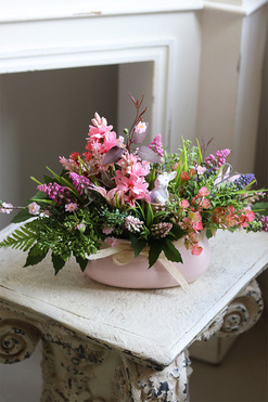 Wielkanoce Ozdoby, różowy stroik wielkanocny, wym.24x35cm