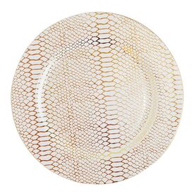 Exotic, ozdobny podtalerz z motywem zwierzęcym, wąż jasny, śr.33cm