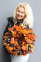 Halloween B, efektowny wianek na drzwi, śr.39cm