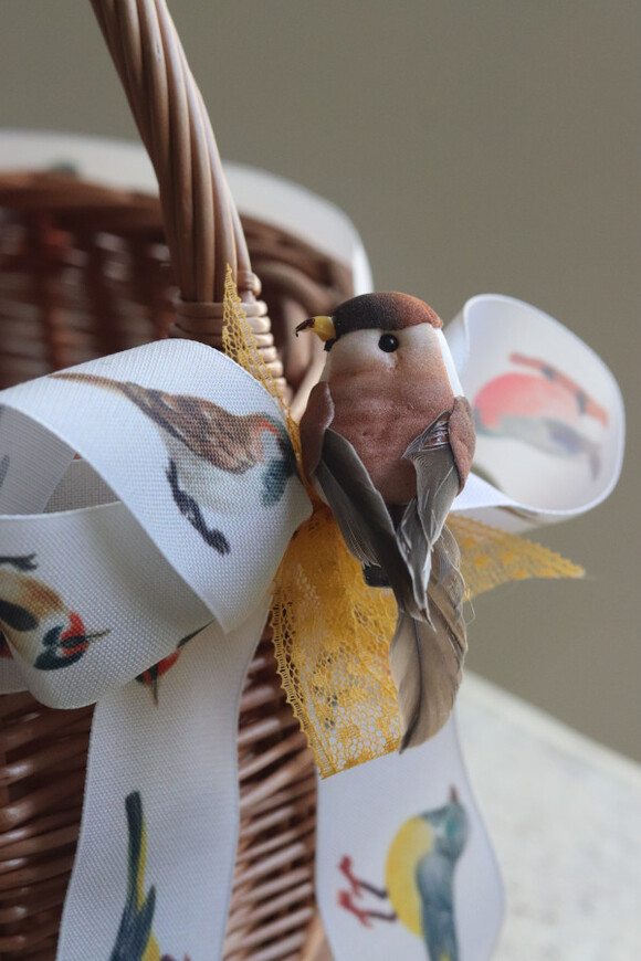 Wróbelkowo, brązowy koszyczek wielkanocny