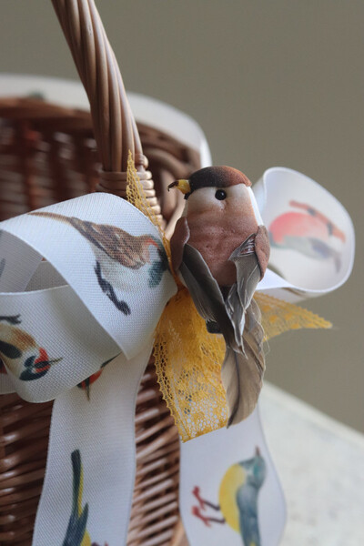 Wróbelkowo, brązowy koszyczek wielkanocny