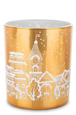 OD RĘKI Golden Town A, lampion świąteczny świecznik, wym.10x9x9cm