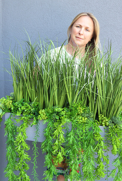 Balconera Agneso, ekskluzywna kompozycja z trawami w donicy, wys.70cm