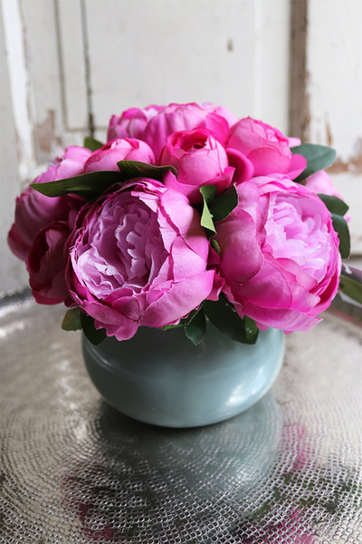 Mini Peonie 2, kompozycja kwiatowa / bukiet, wym.19x19cm 