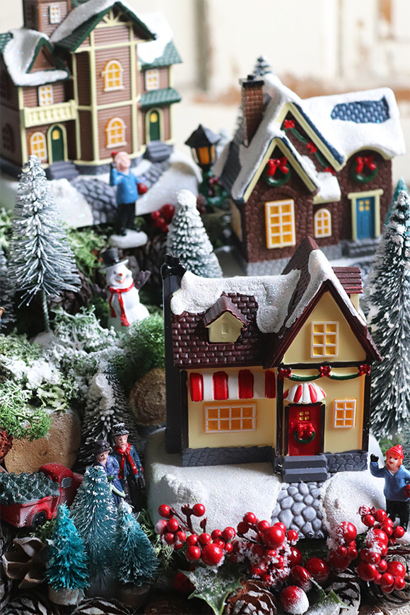 bajeczna dekoracja LED, Scenka Zimowa Premium, wym.30x30cm