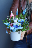 Króliczek, stroik wielkanocny z zajączkiem