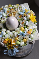 wielkanocny stroik z jajkami, Happy Easter Blue