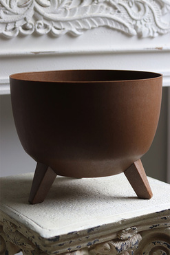 Roma Eco, osłonka doniczka na nóżkach, brązowa, wym.23x29cm