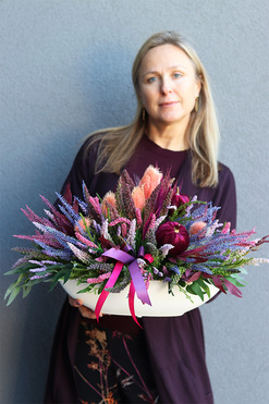 Jesień w Górach, jesienna kompozycja z wrzosami, wym.35x59cm   