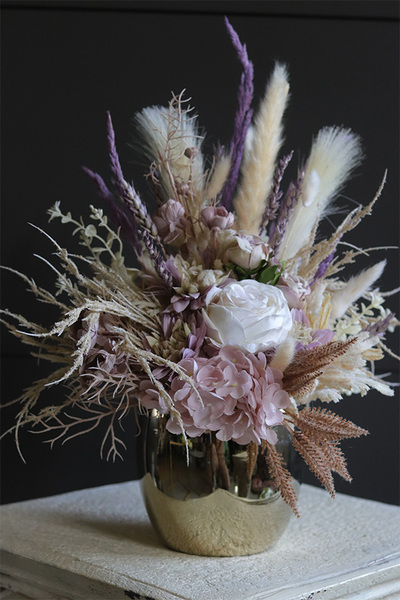 Fioleto Boho House, kompozycja kwiatowa z suszem