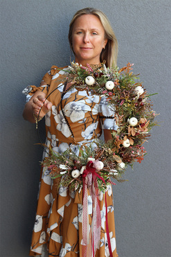 wianek jesienny na obręczy, Subtelle Hedura, śr.45cm  