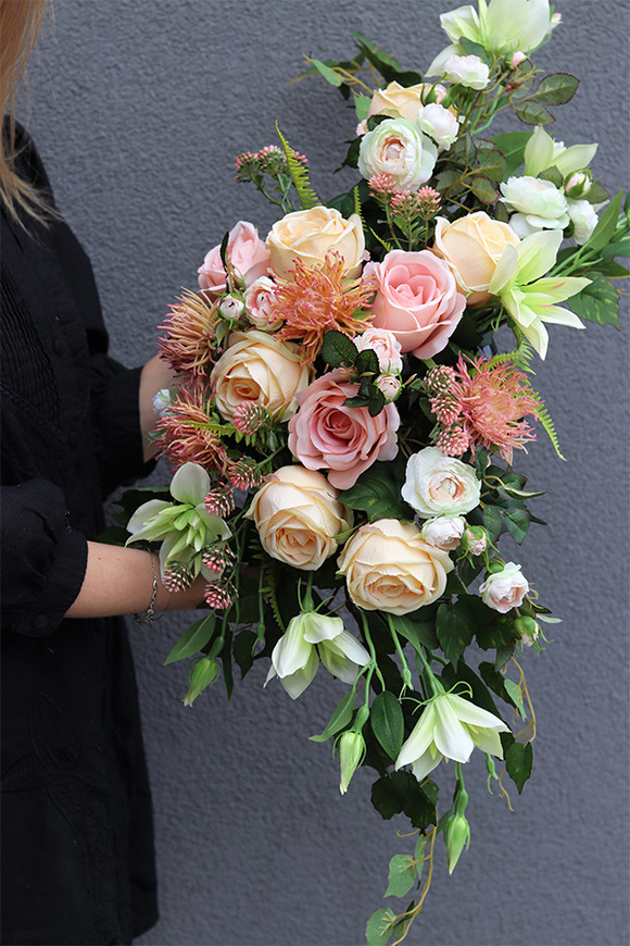 Riserte, komplet dekoracji nagrobnych, bukiet + wiązanka