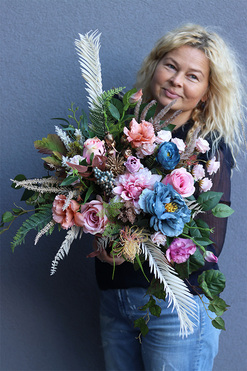 Paysage, bukiet nagrobny we wkładzie do wazonu, dł.54cm