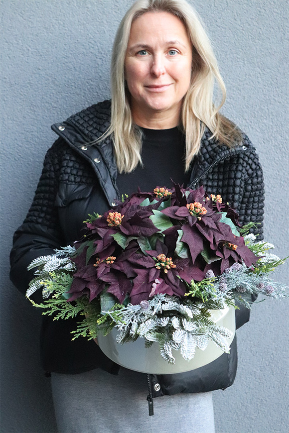 Gwiazda Betlejemska Violet, wysokiej jakości sztuczna roślina