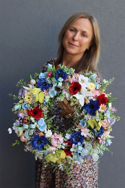 barwny wianek na drzwi Lato w Pełni 2, śr.38cm 