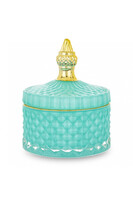 Palermo A, dekoracyjny pojemnik / amfora, turkus, wym.13.5x10.5x10.5cm