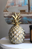 Ananas Gold, figurka ceramiczna, wym.19.5x10x10cm	